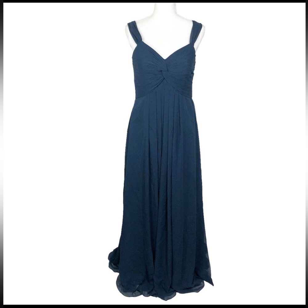 Azazie C10 Medium Maxi Dress Chiffon Formal Bridesmaid Dark Teal